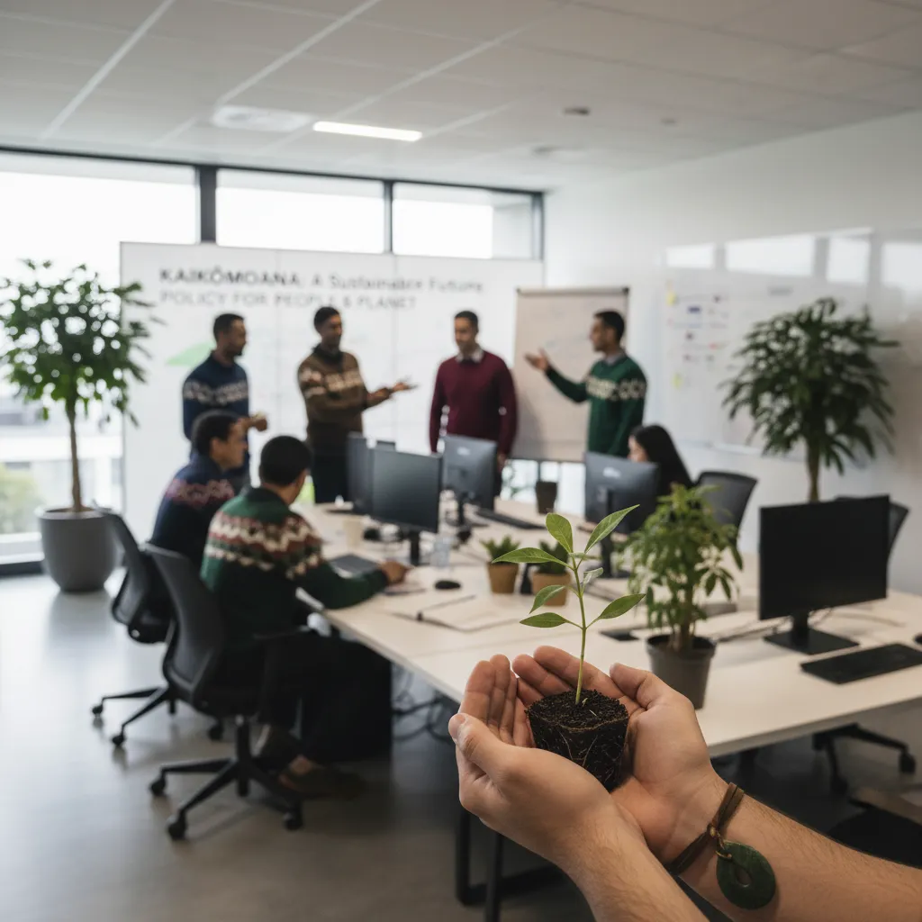 Hands holding a seedling, symbolizing growth from green policy