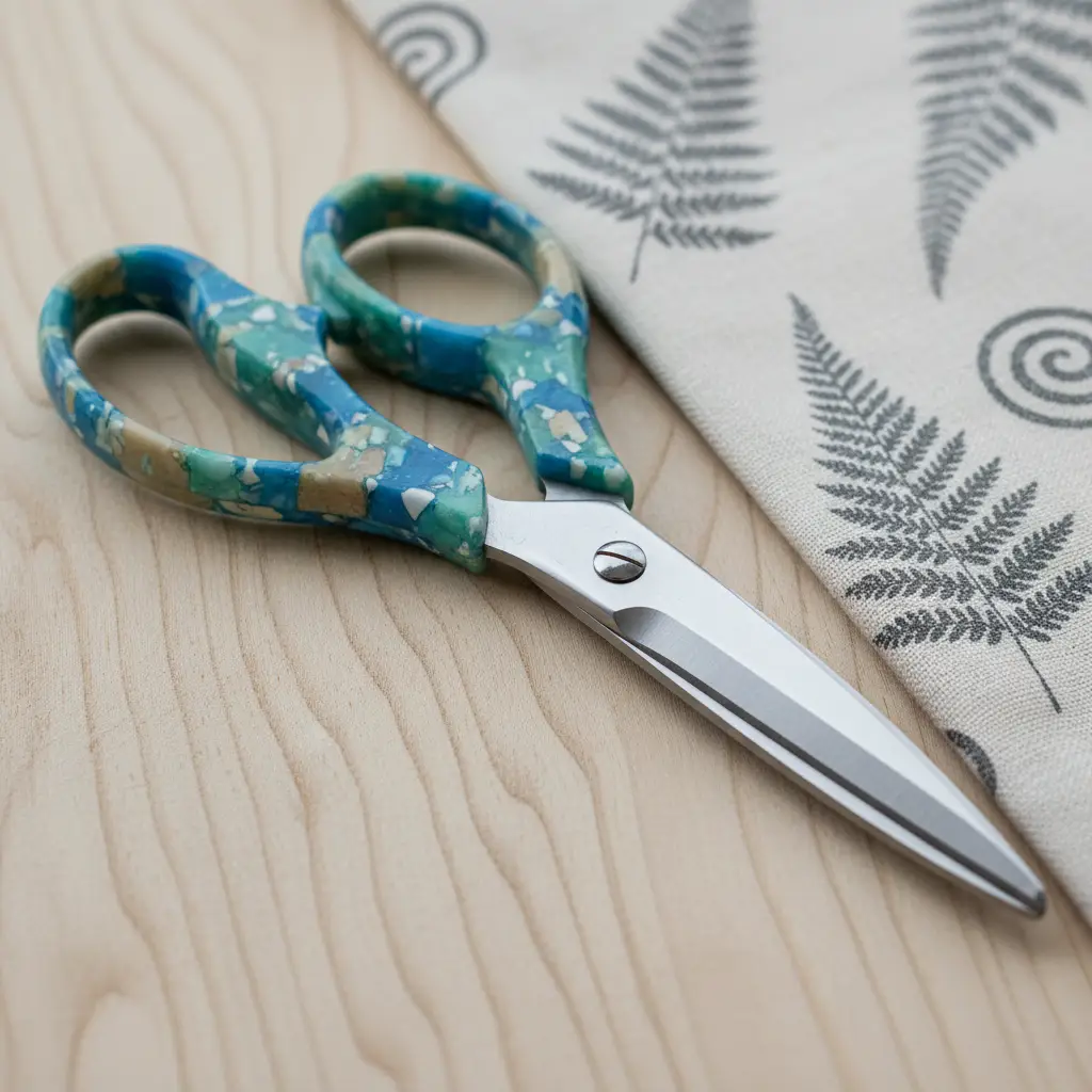 Eco-friendly crafting scissors with recycled handles