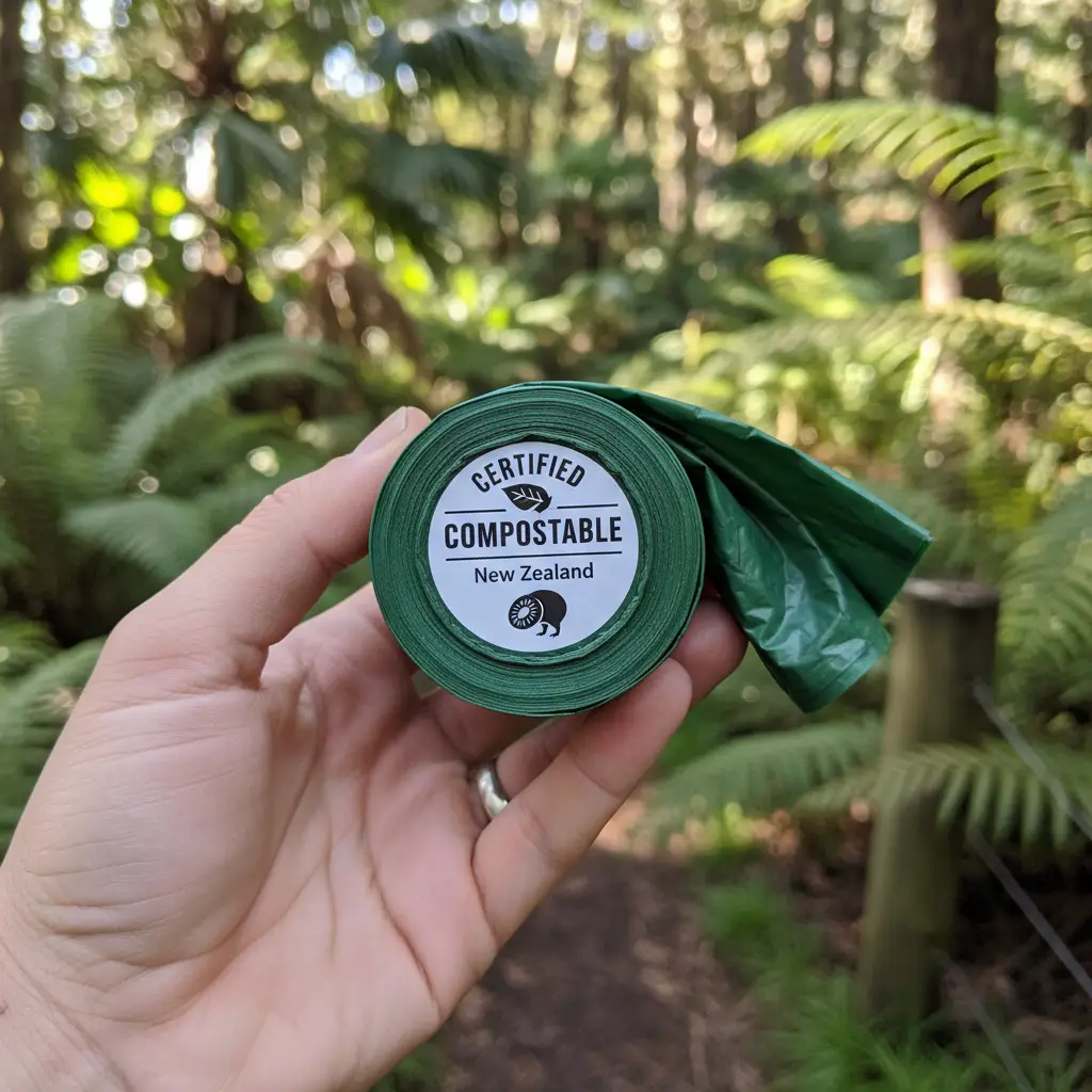 Certified compostable dog waste bags for eco-friendly pet waste disposal