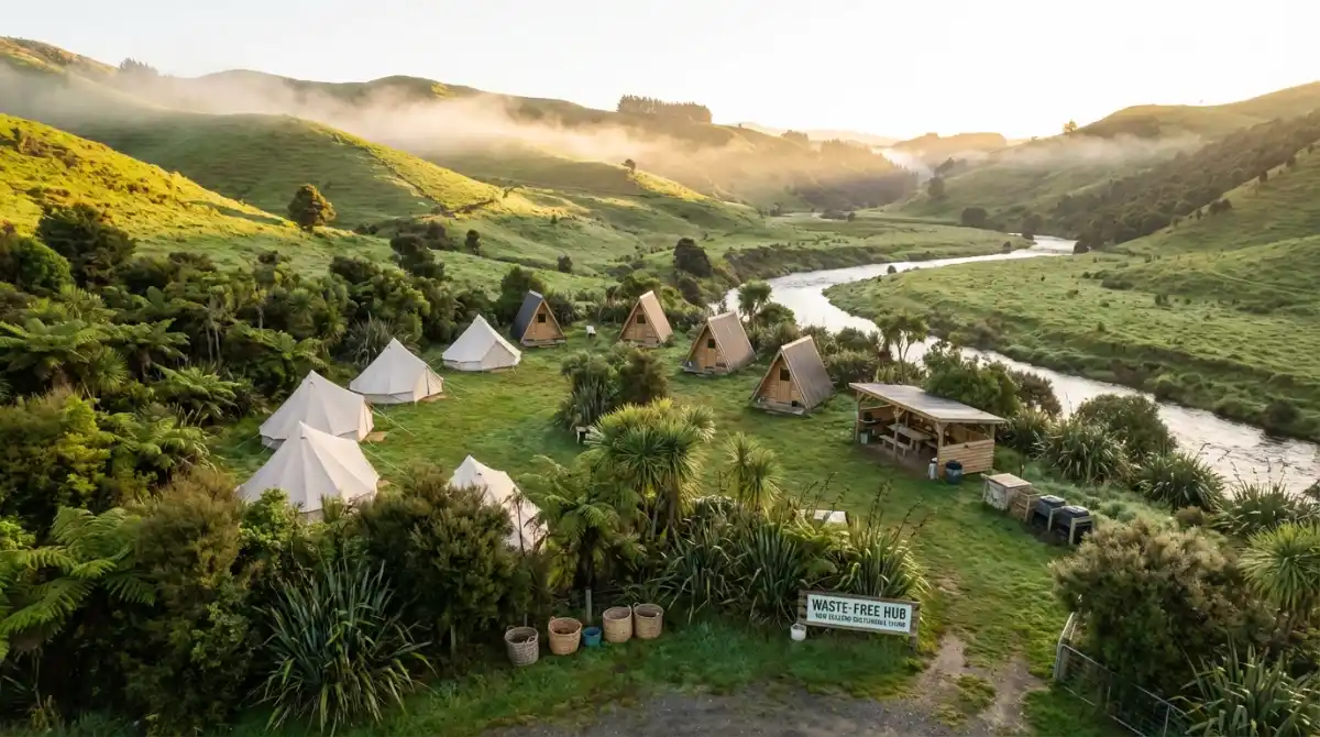 Pristine New Zealand eco-friendly campsite