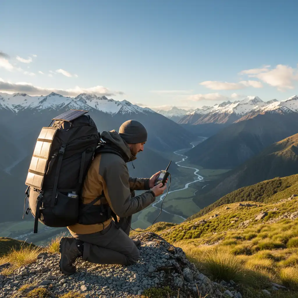 Portable solar charger for camping and hiking gear