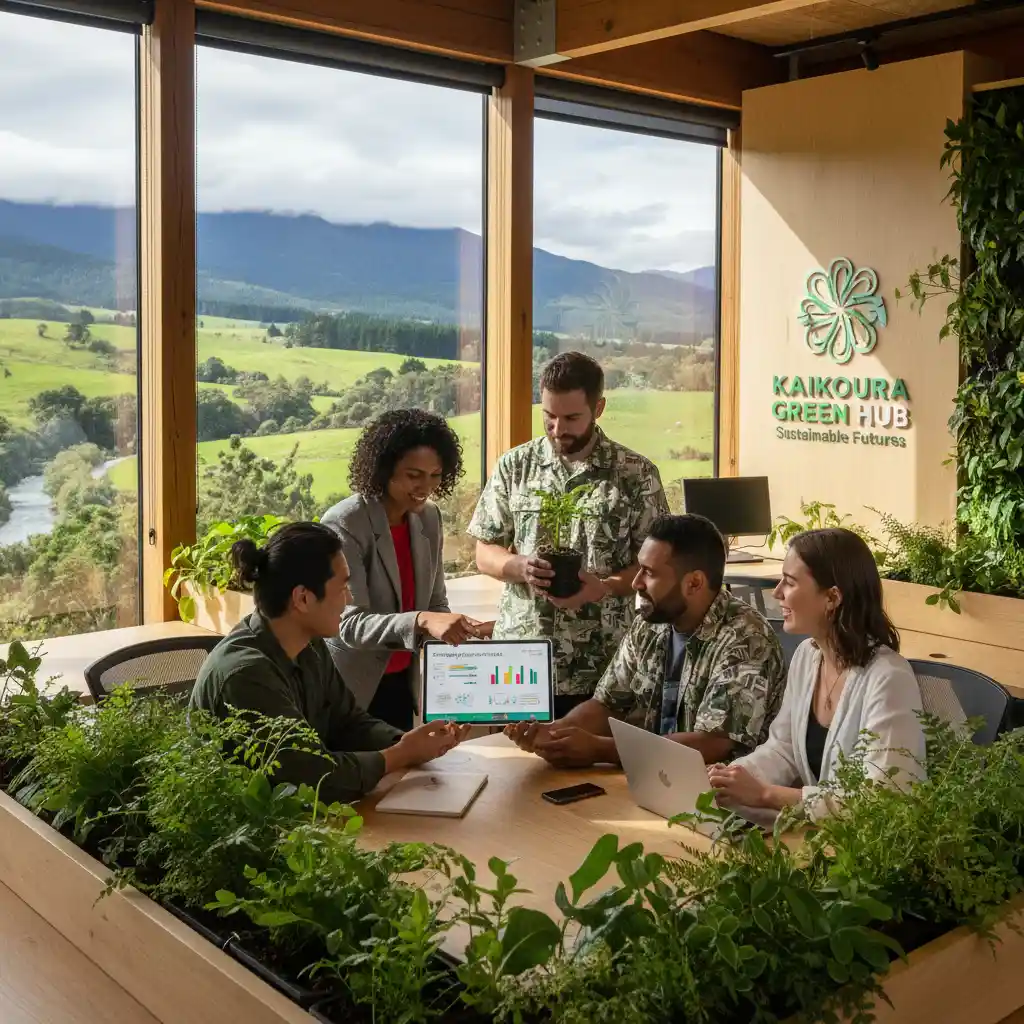 Diverse team working on green economy projects in New Zealand