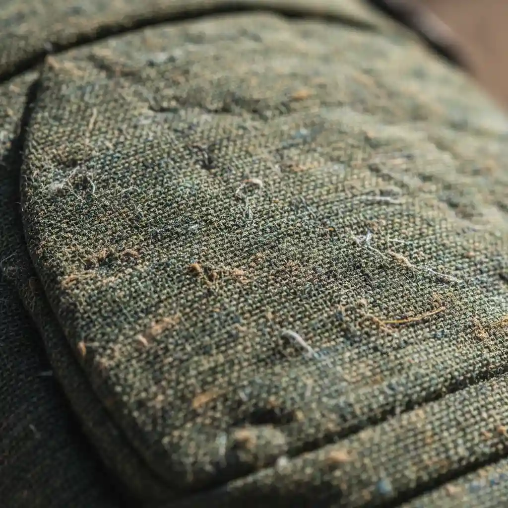 Close-up of recycled fabric for outdoor gear