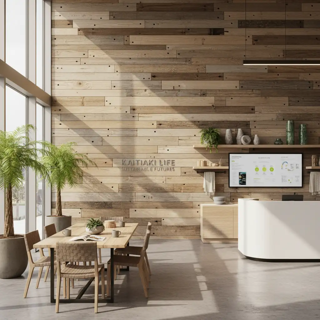 Interior design using recycled and reclaimed materials