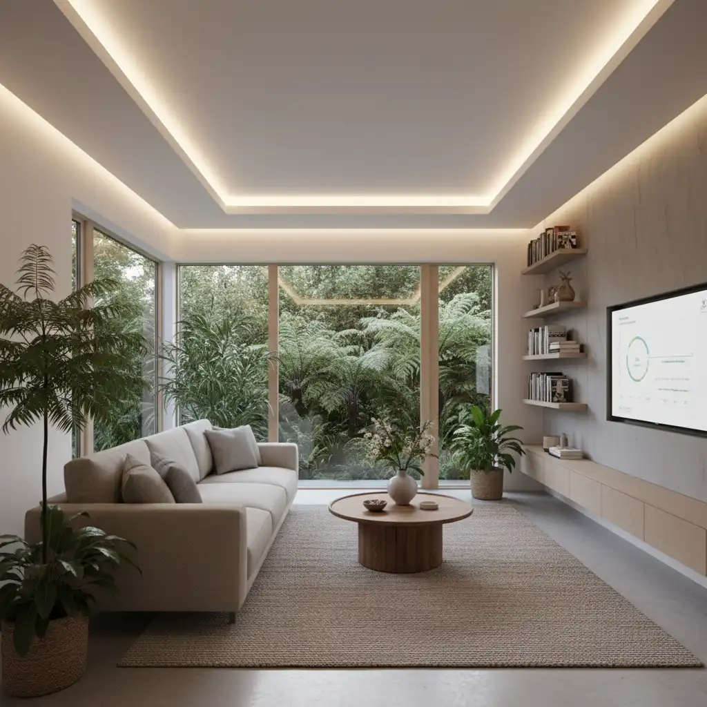 NZ living room with modern LED lighting