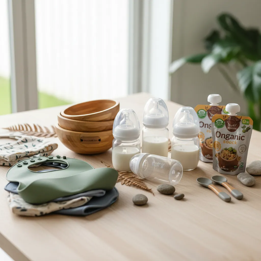 Sustainable baby feeding products display