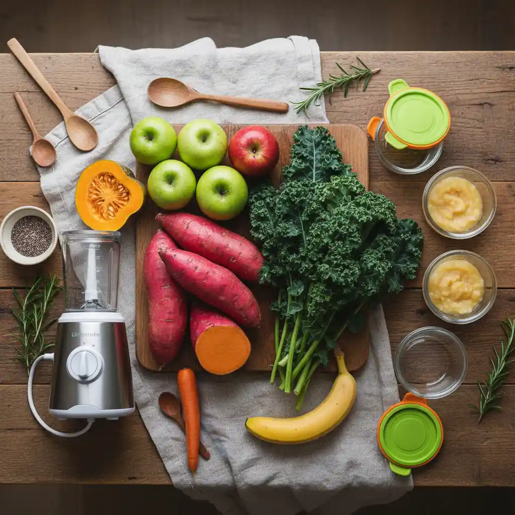 Organic ingredients for homemade baby food