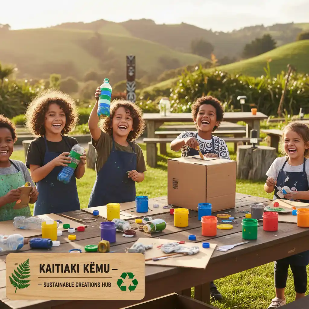 Kids enjoying fun DIY upcycling projects in New Zealand