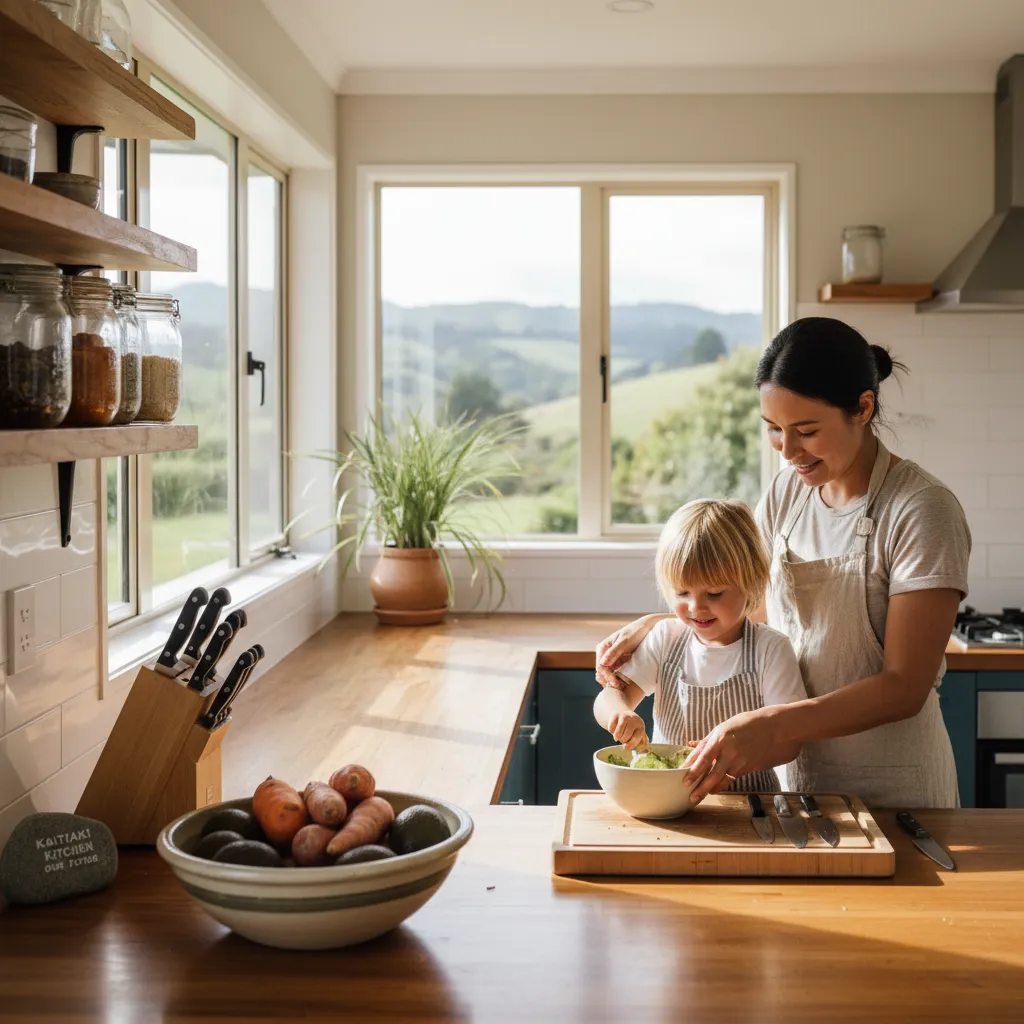 Organized kitchen fostering stress-free family cooking