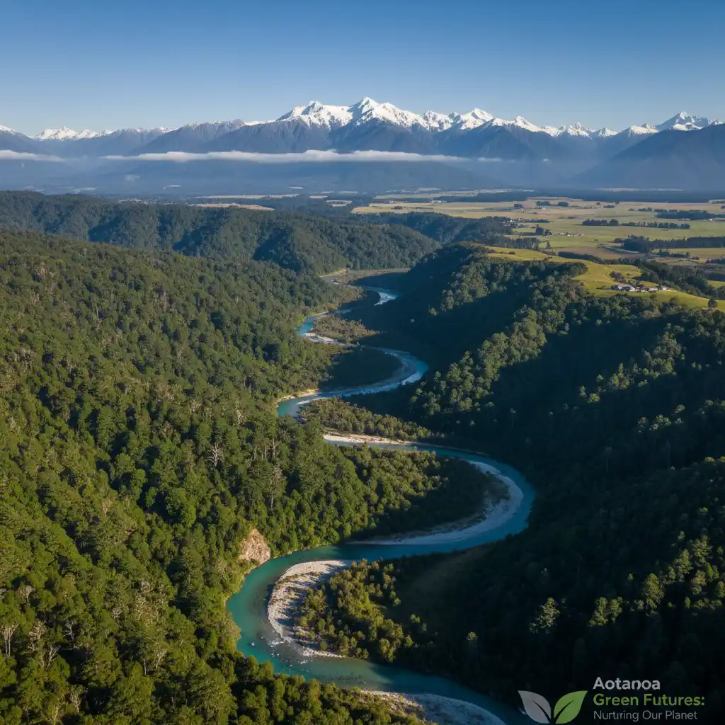 New Zealand's pristine landscape, highlighting the need for sustainable living