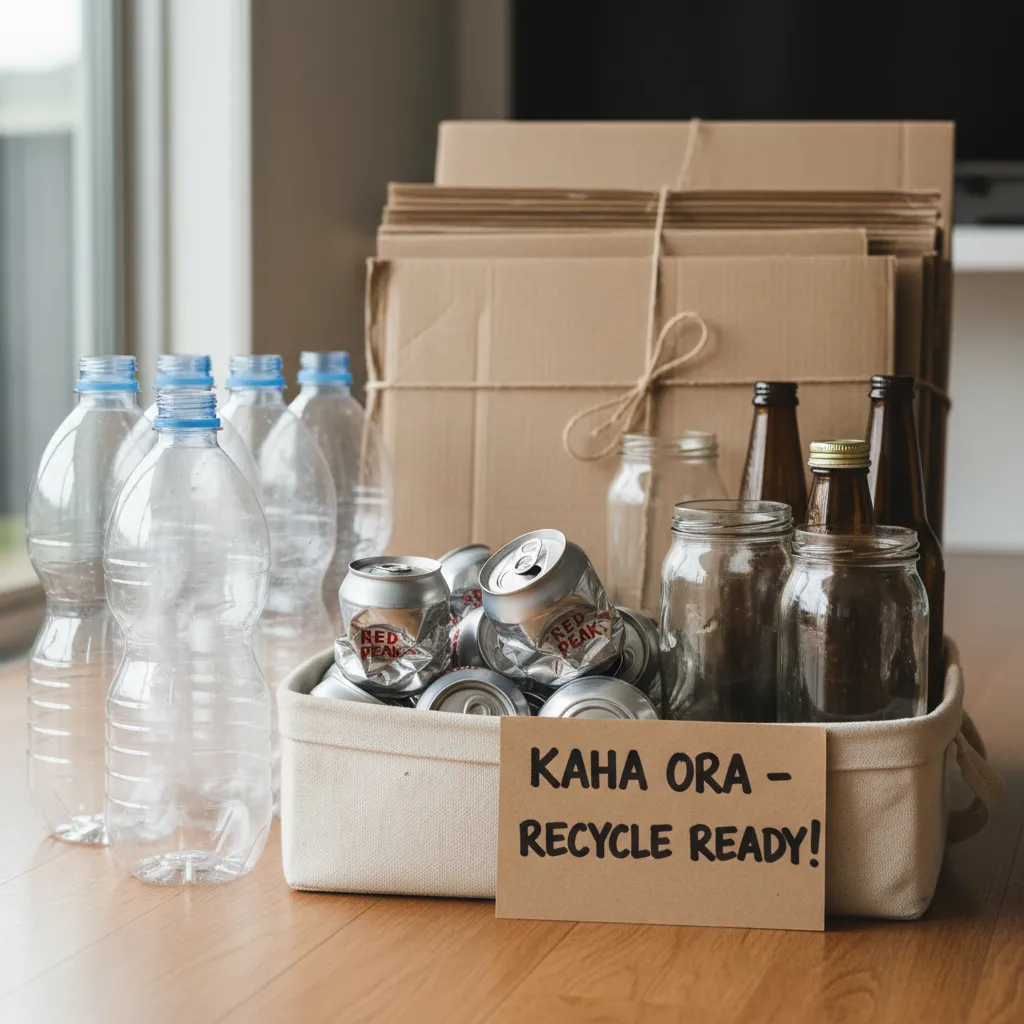 Properly sorted recyclable materials ready for collection