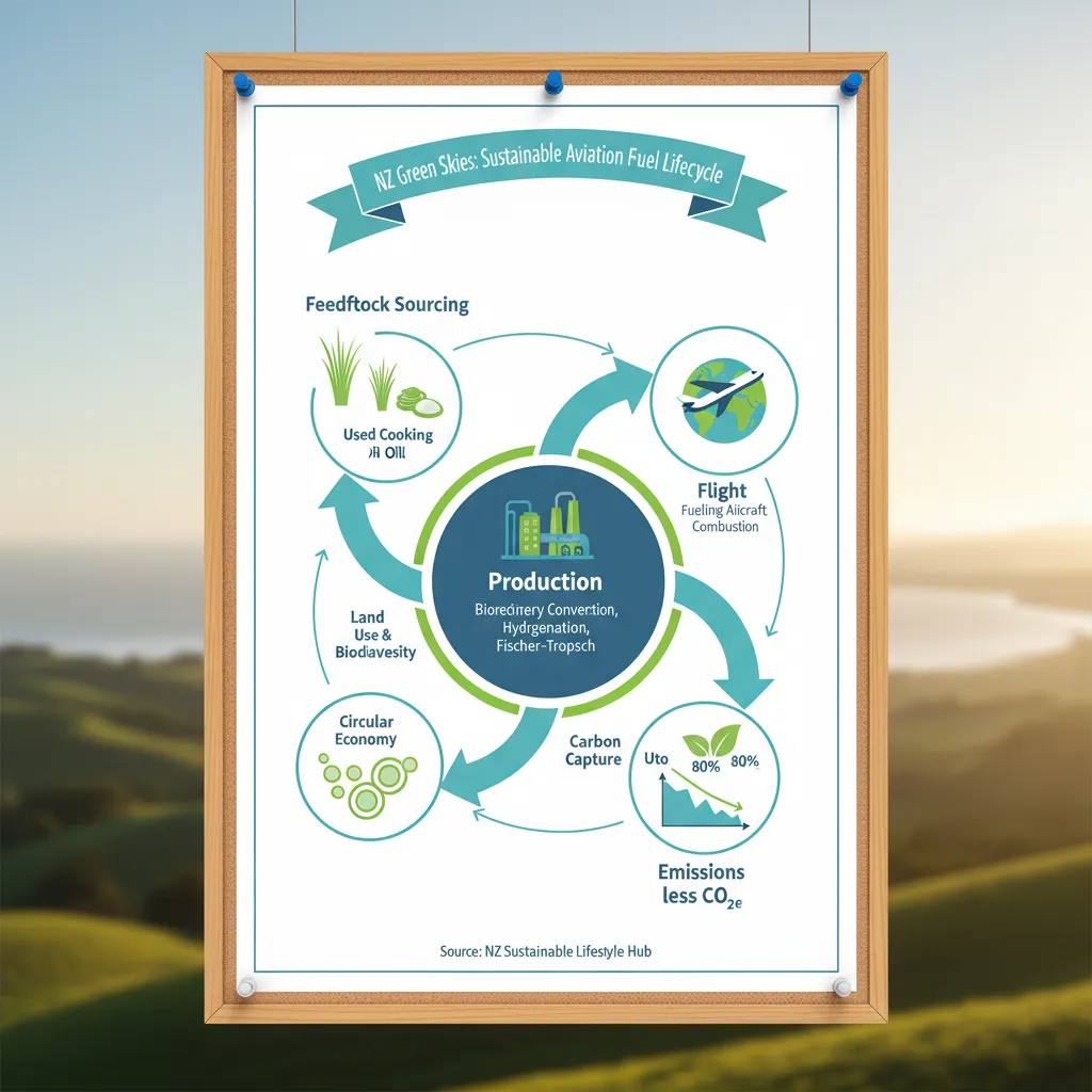 Lifecycle assessment diagram for sustainable aviation fuels