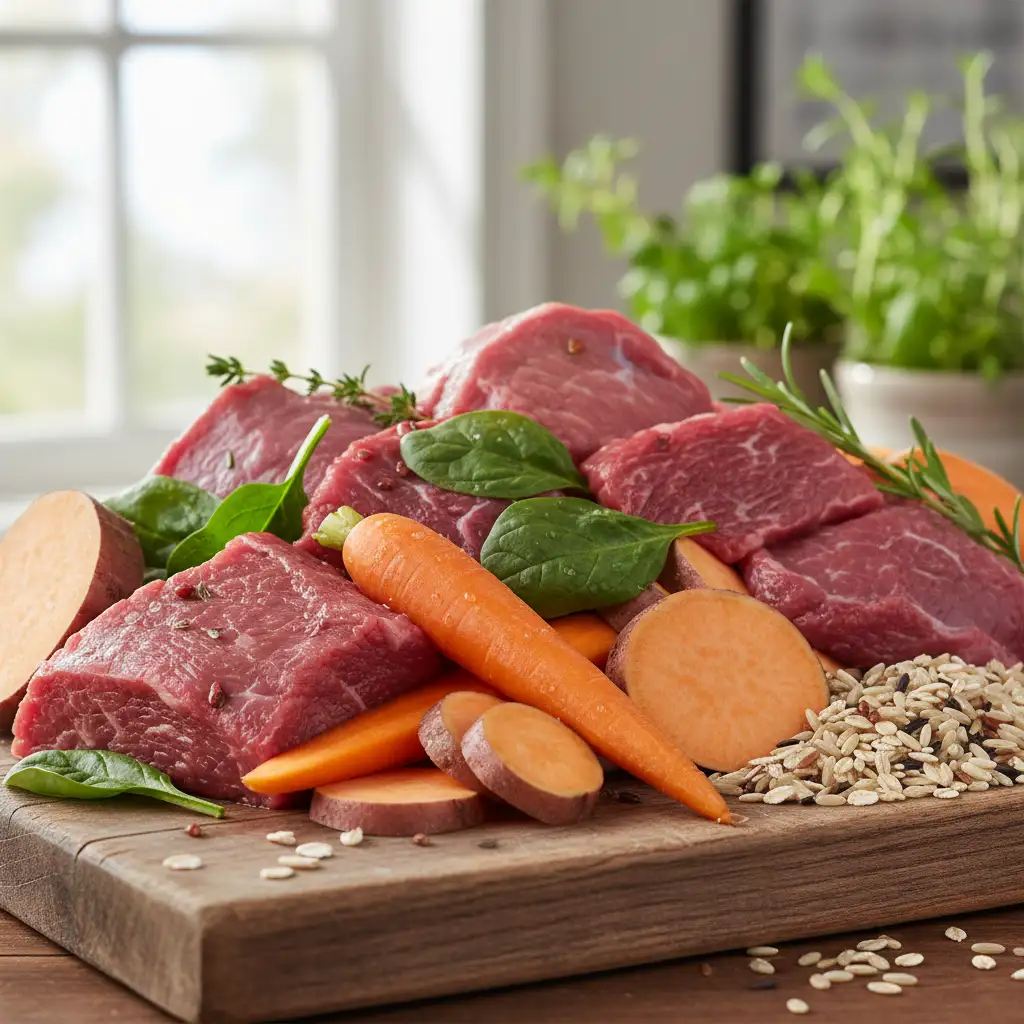 Fresh and natural ingredients for sustainable pet food