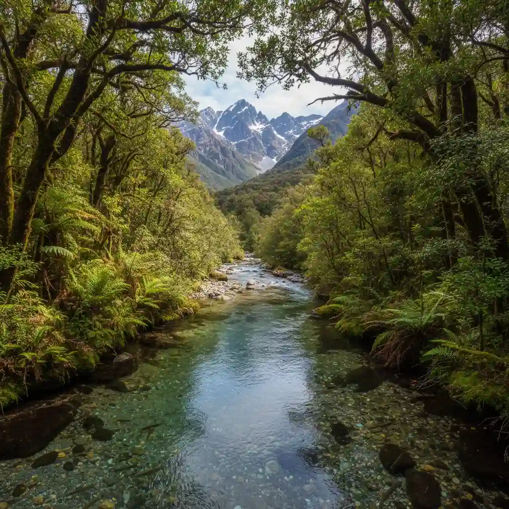 Pristine New Zealand freshwater stream