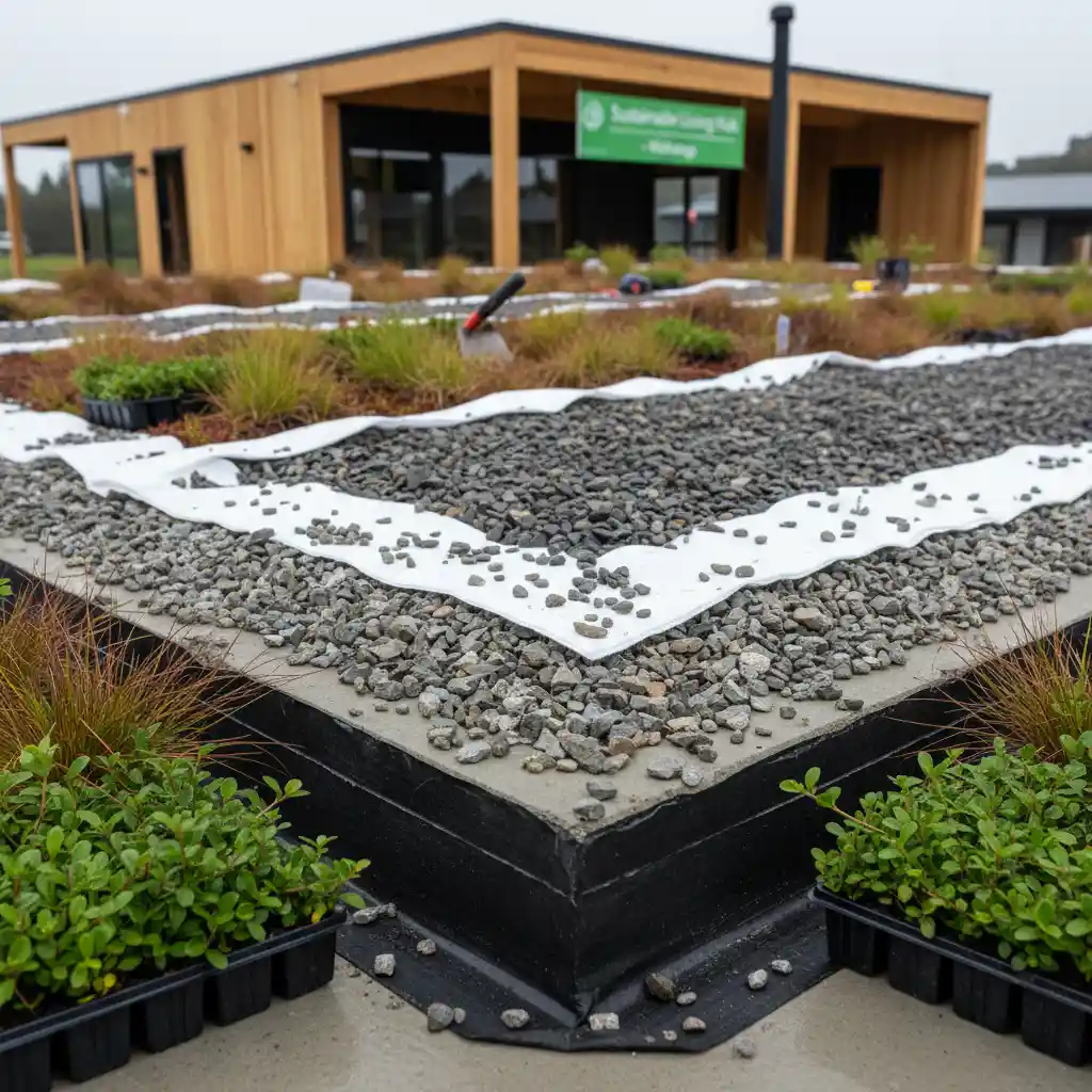Green roof drainage layer installation for optimal water management in New Zealand