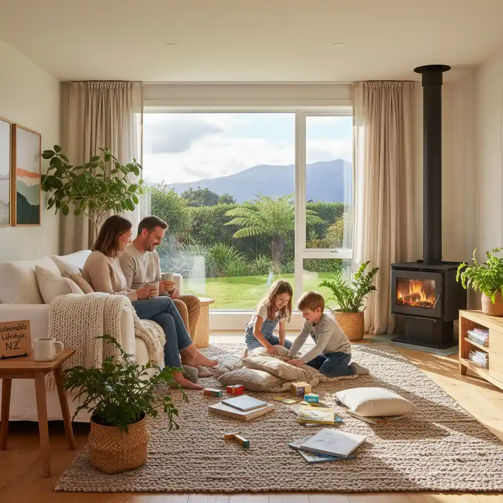 Cozy living room with no window condensation in a New Zealand home