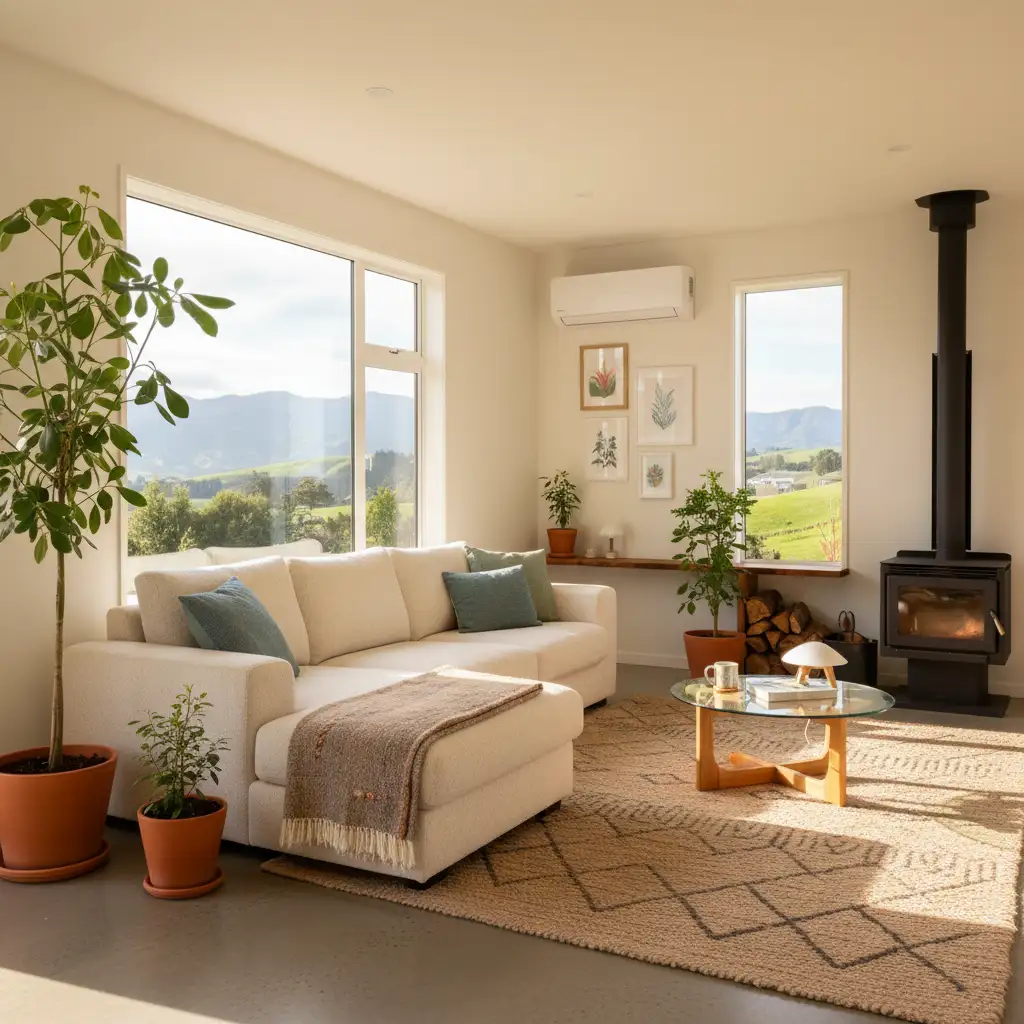 Warm, insulated New Zealand living room
