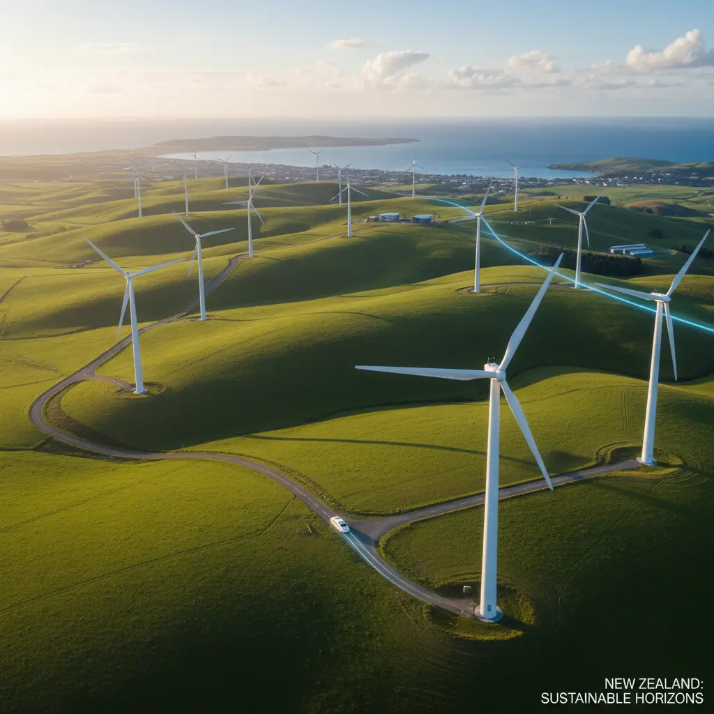 New Zealand renewable energy grid powering sustainable electric vehicles