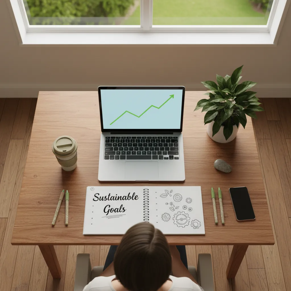 Person planning a sustainable budget