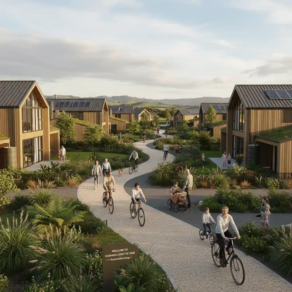 Residential area with desirable cycling paths increasing property values