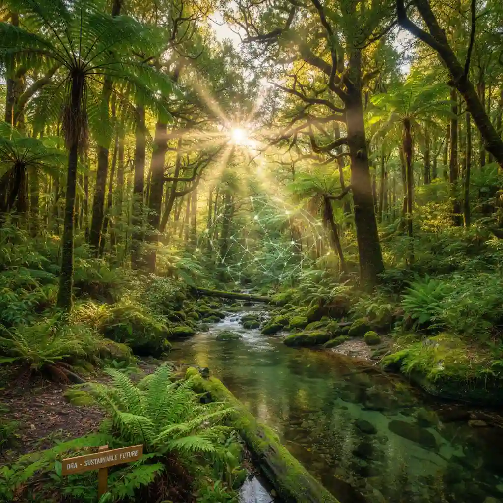 Lush New Zealand forest representing environmental sustainability