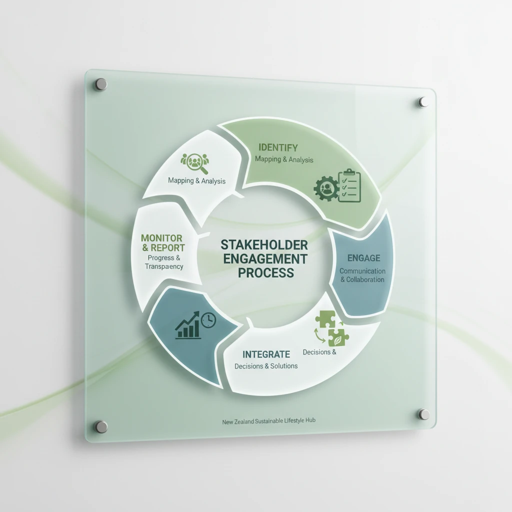 Infographic showing the cyclical process of stakeholder engagement