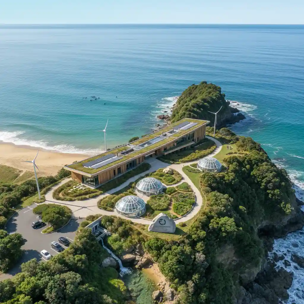 Sustainable research facility on New Zealand coast